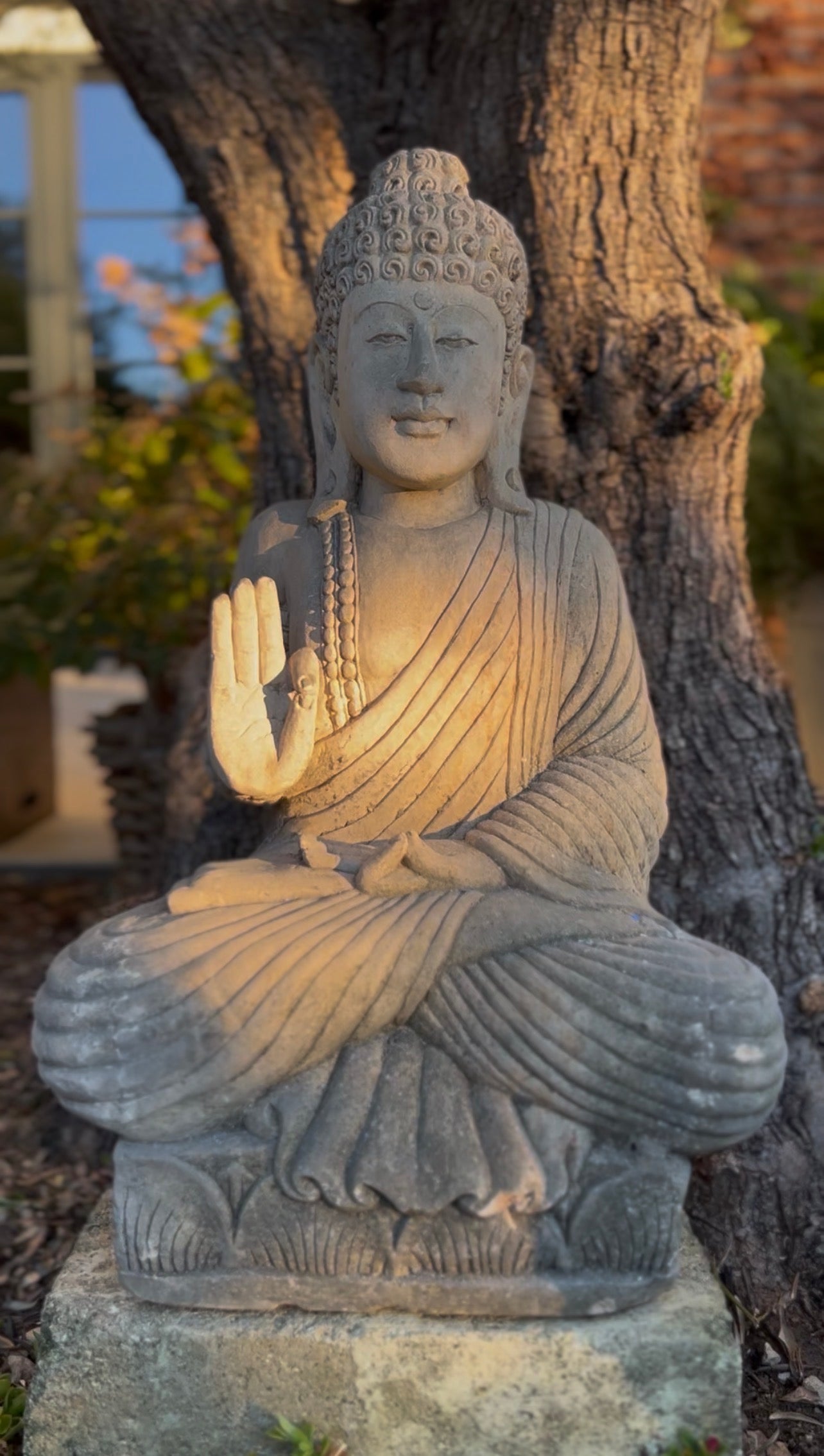 Statua Buddha Balinese in Pietra Naturale H65cm B19