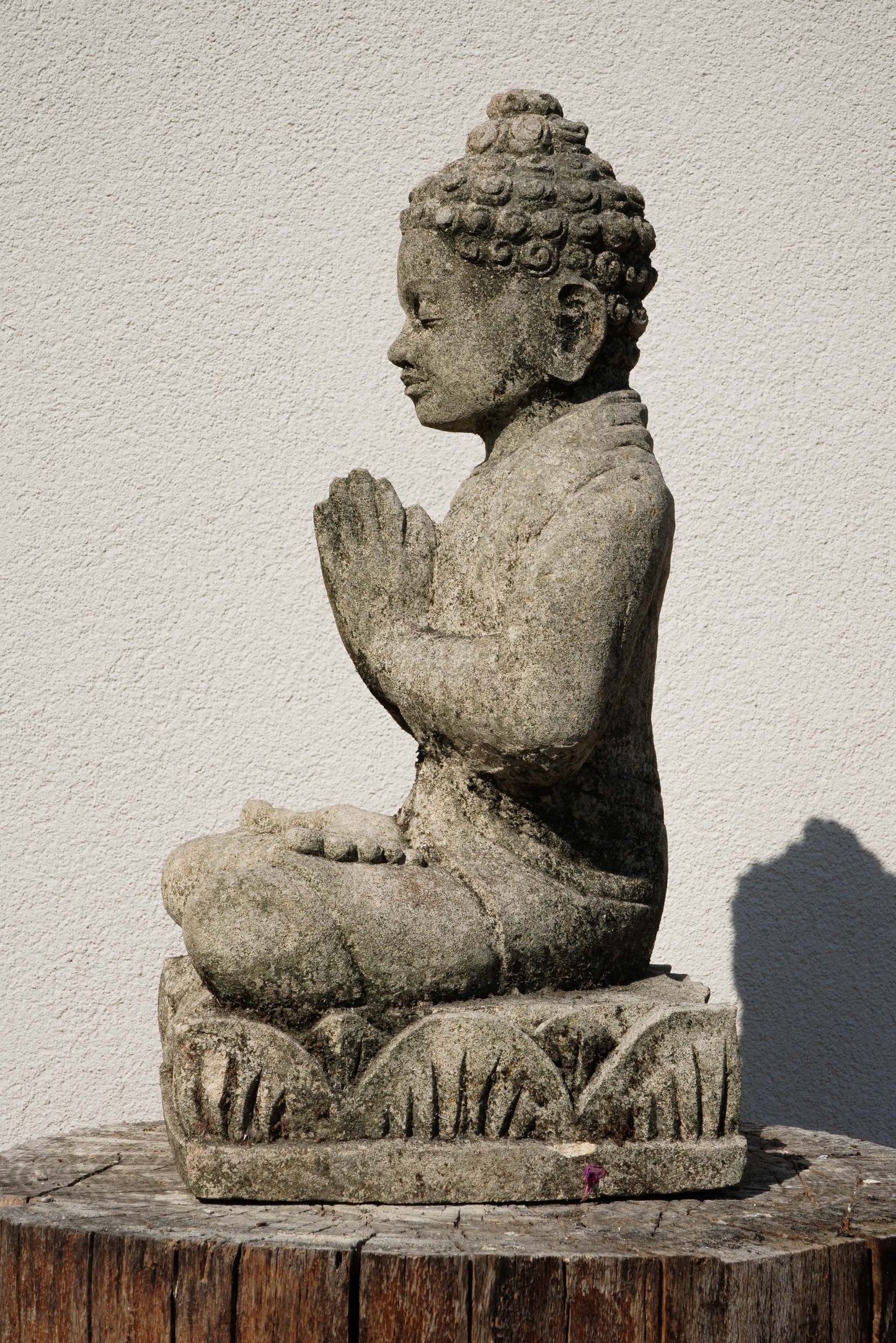 Statua Buddha Antico in Pietra Arenaria 45 cm – Scultura Balinese Originale Rif. C019