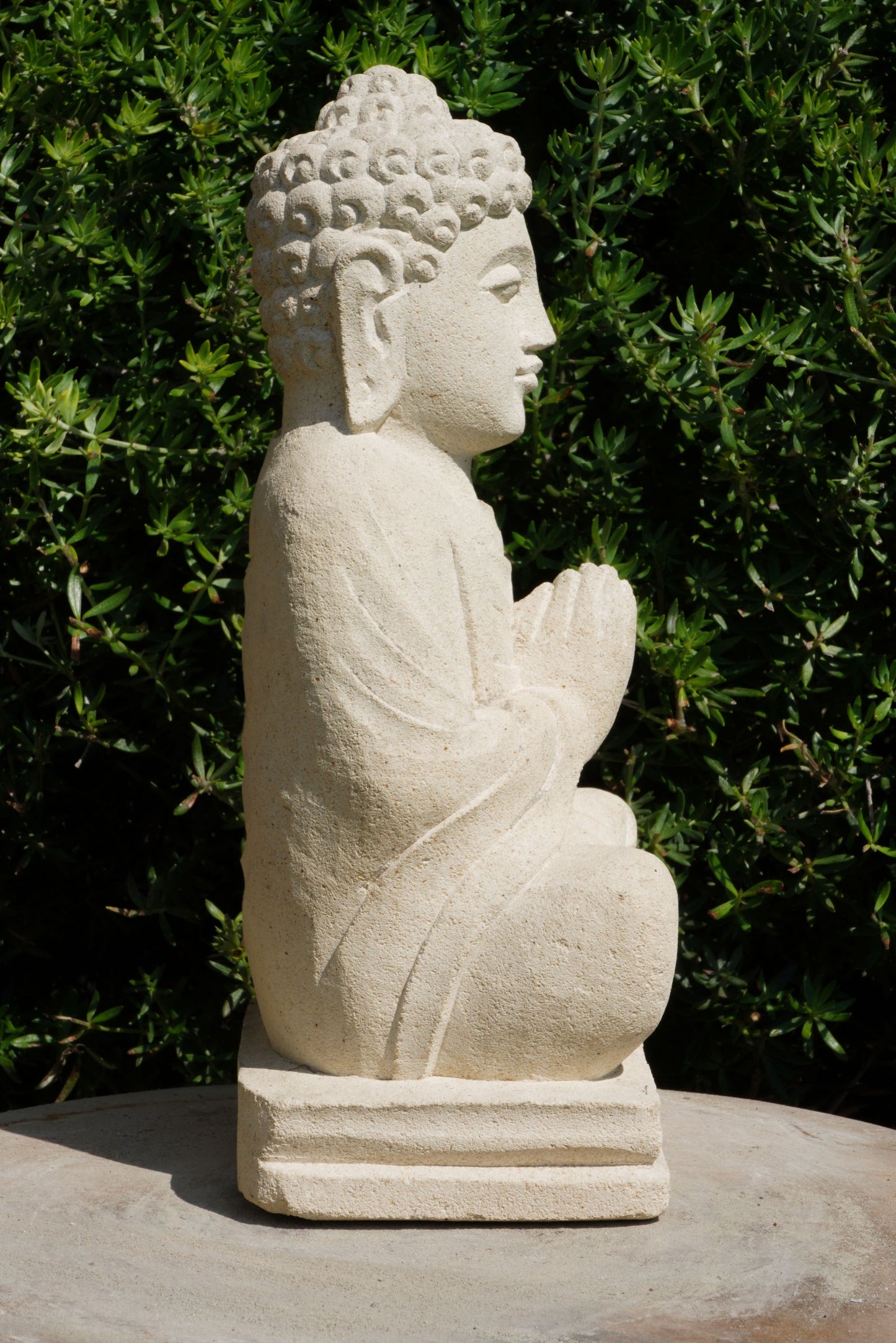 Statua Buddha Antico in Pietra Arenaria 20 cm – Scultura Balinese Originale Rif. C020