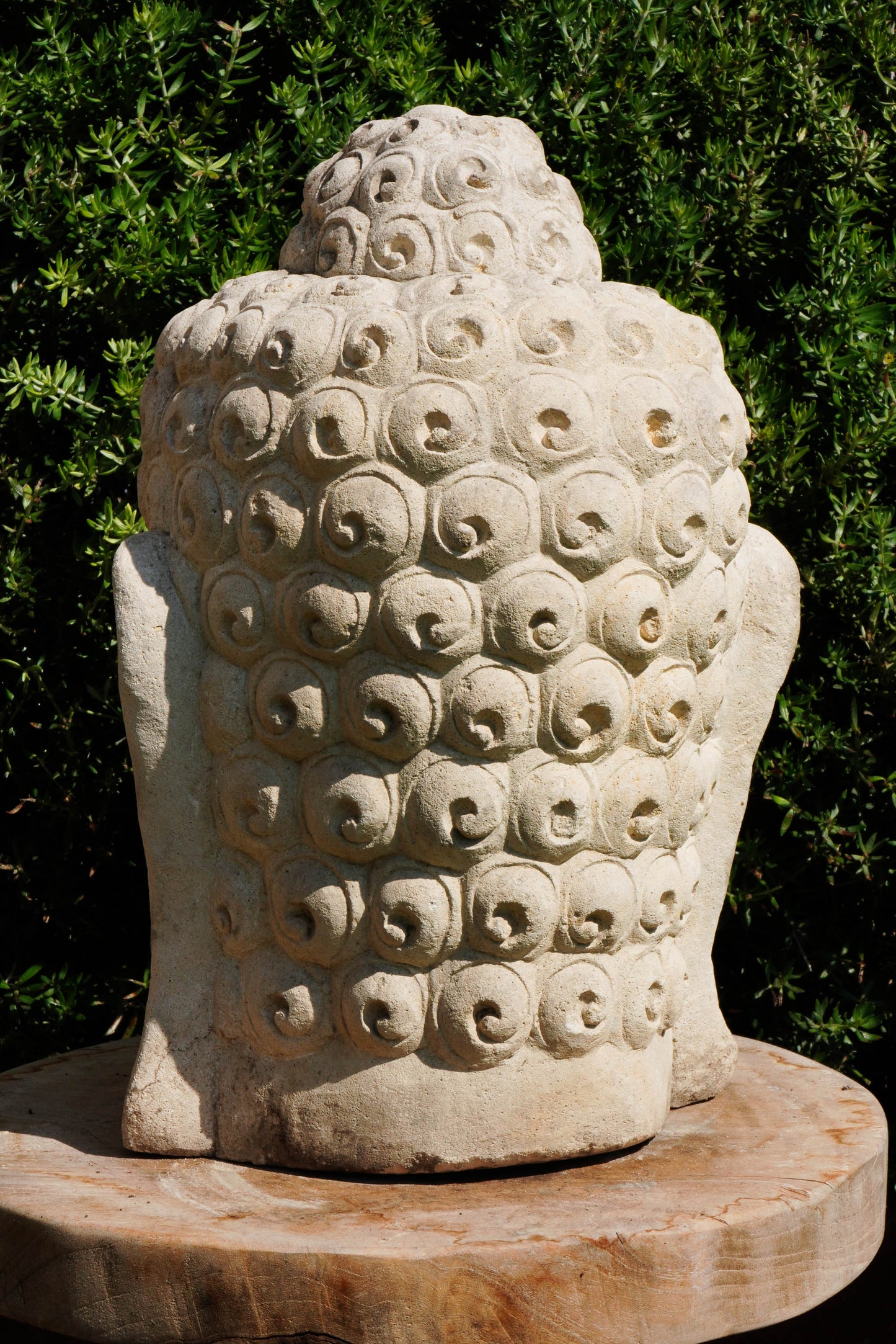 Statua Testa del Buddha in Pietra arenaria H 30cm C024