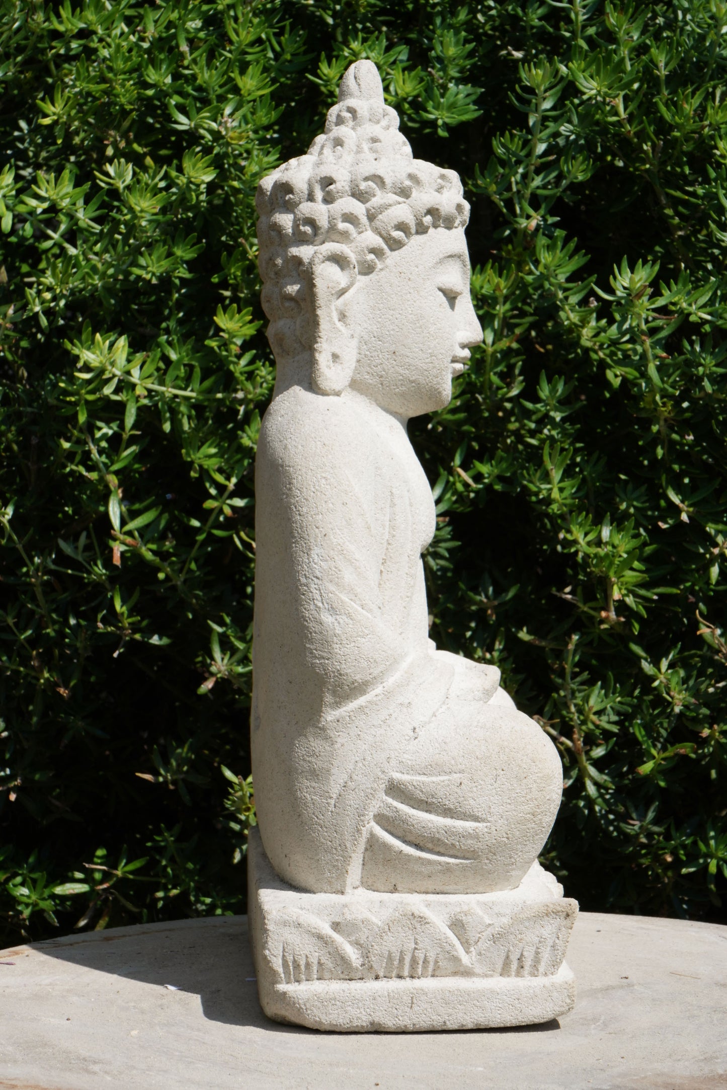 Statua Buddha seduto in Pietra Naturale H 27 cm Rif. C025