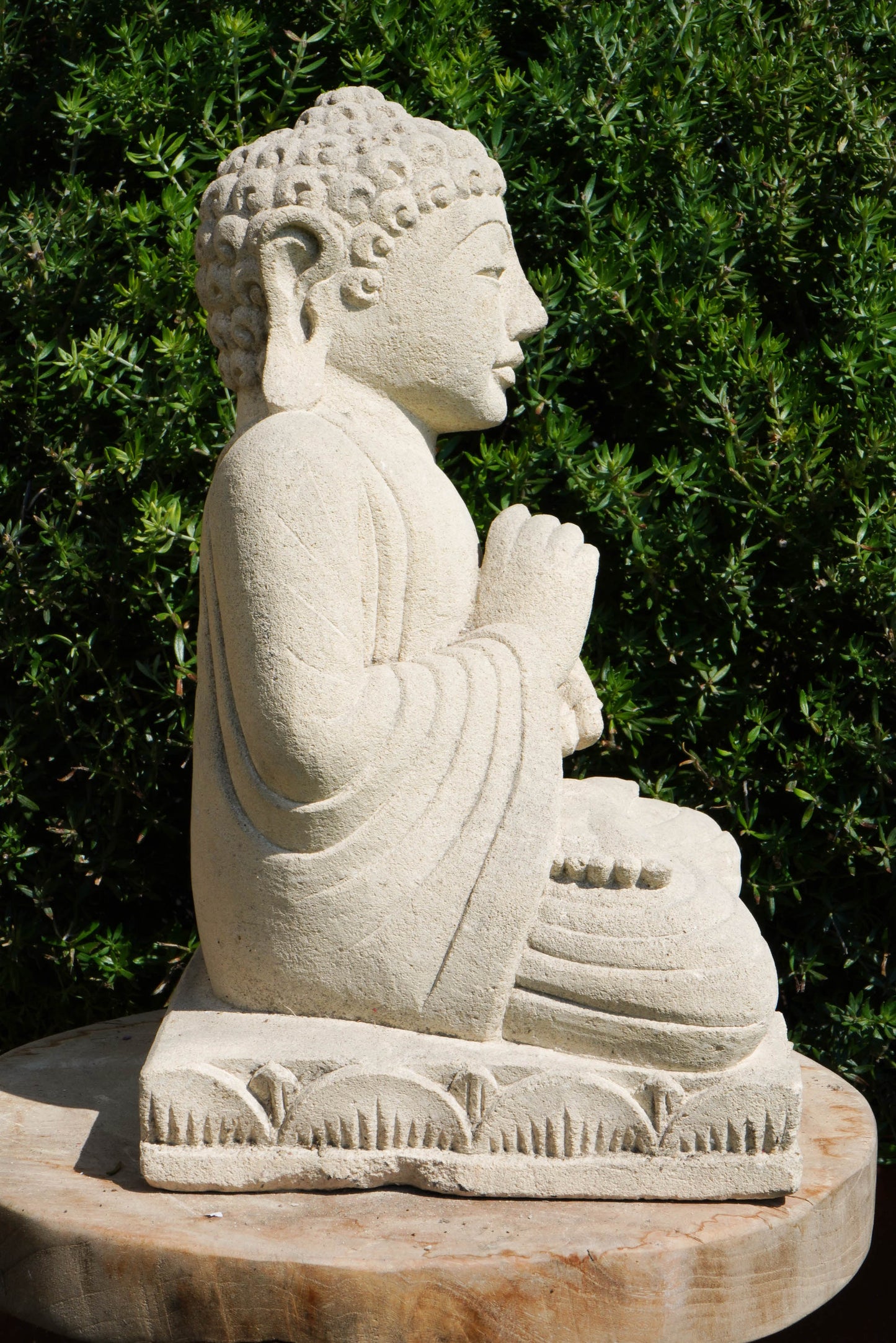 Statua Buddha Antico in Pietra Arenaria 36 cm – Scultura Balinese Originale Rif. C036