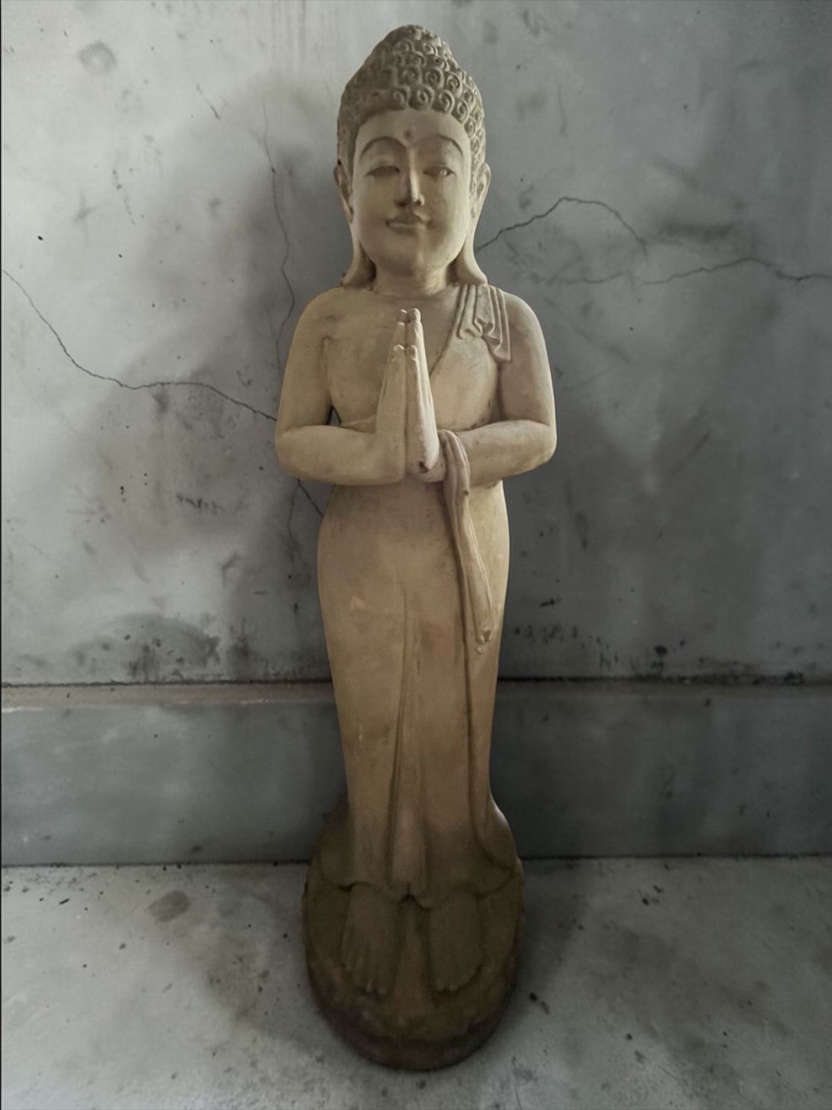 Statua Buddha Antico in Pietra h 100 cm – Scultura Balinese Originale Rif. C038