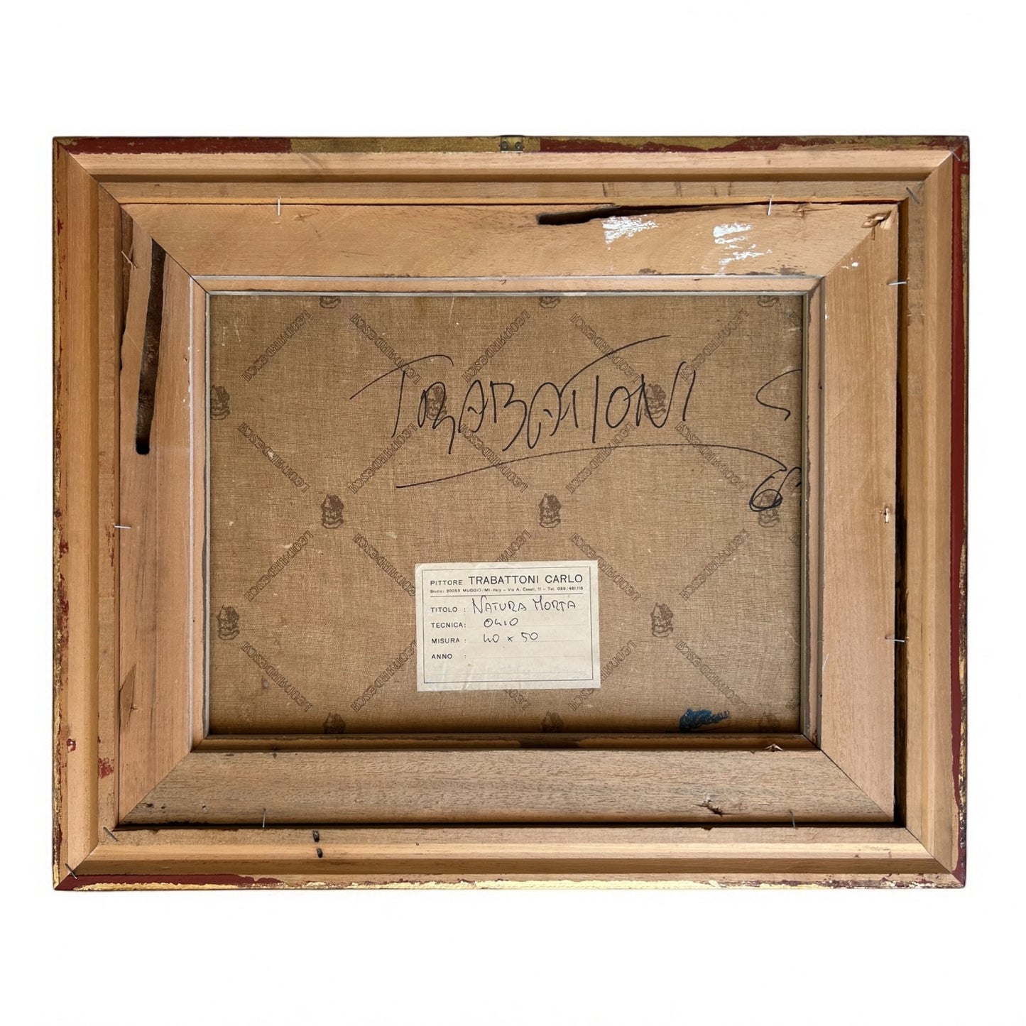 NATURA MORTA di Carlo Trabattoni 50x60cm olio su pannello
