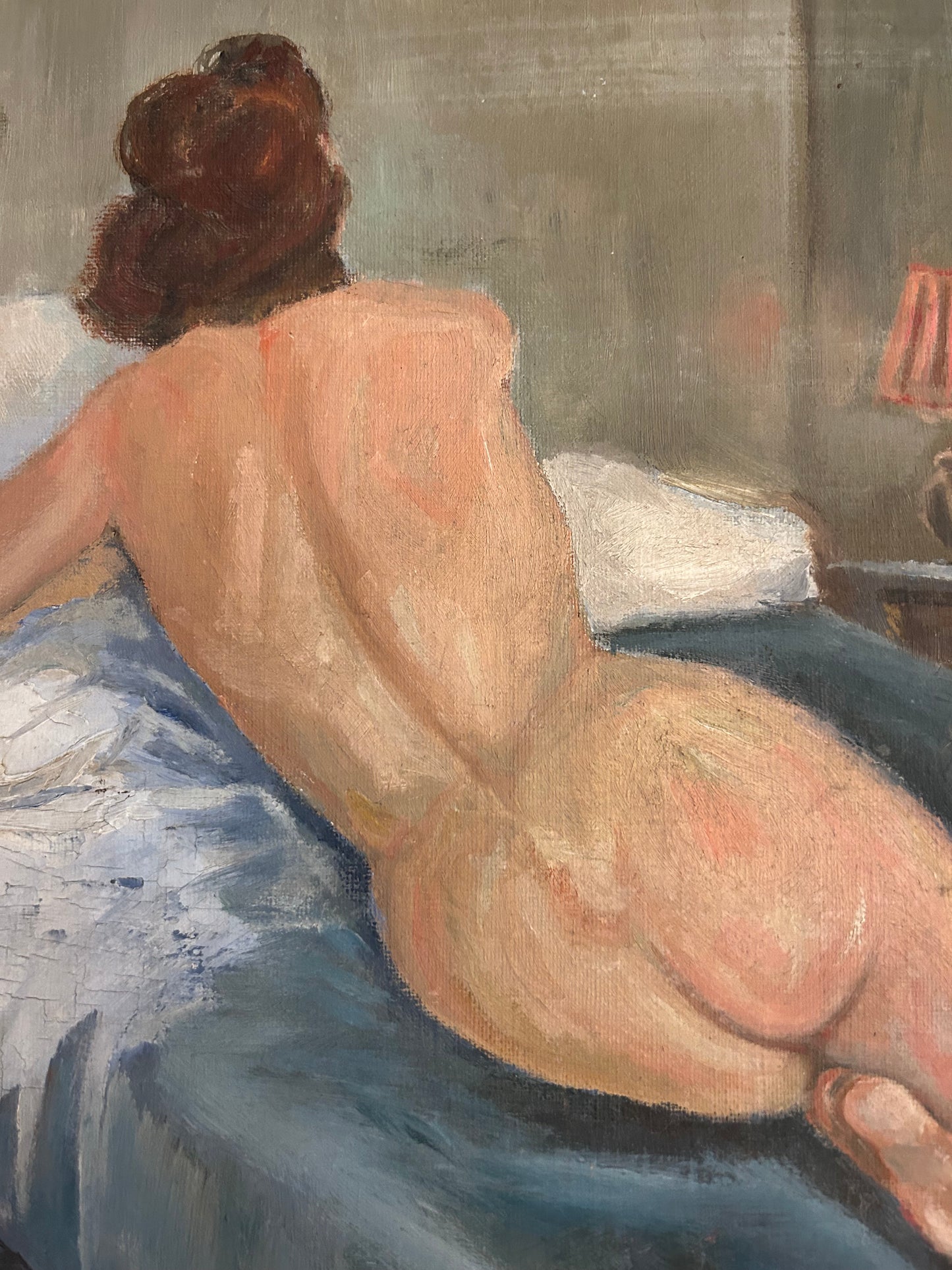 Nudo di donna sdraita. Olio su tela