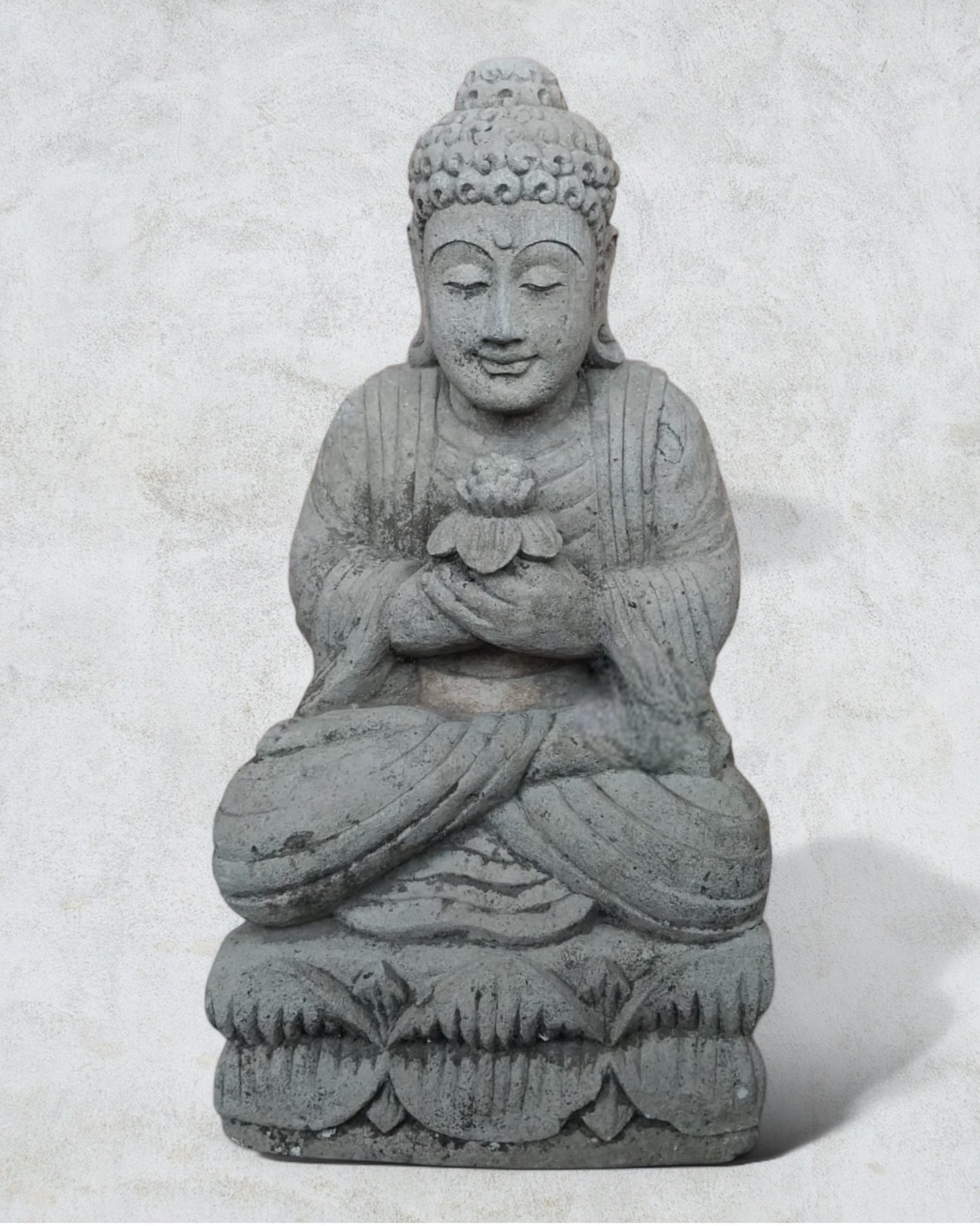 BUDDHA BUNGA CON FIORE DI LOTO pietra di Java