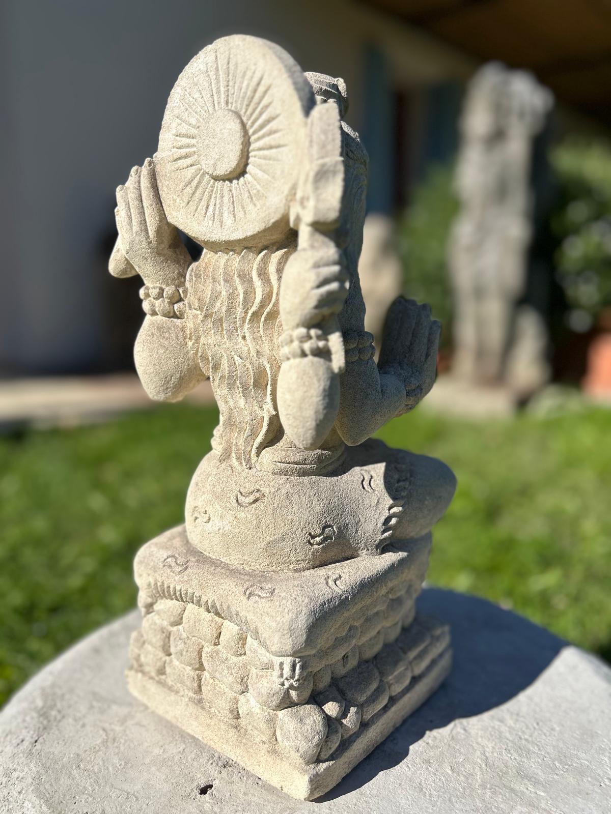 Statua da Giardino in Pietra induista– Dewi Siwa | Spiritualità e Arredo Zen H41cm B49