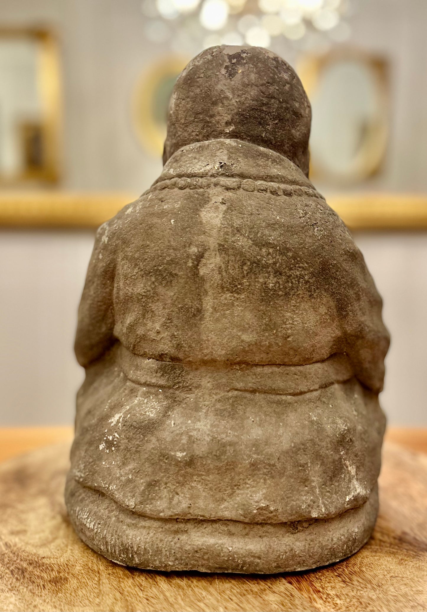 Statua Giardino Zen Shaolin – Scultura in Polvere di Pietra per Spazi Meditativi H31cm B28