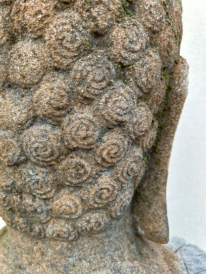 Statua Testa del Buddha in Pietra Lavica H40cm D030