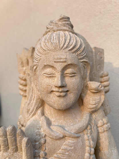 Statua da Giardino in Pietra induista– Dewi Siwa | Spiritualità e Arredo Zen H 47 cm C073