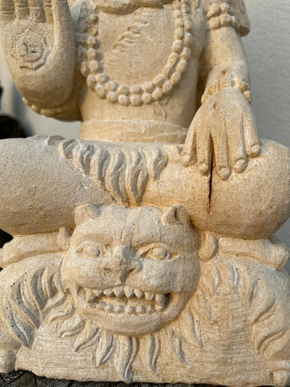 Statua da Giardino in Pietra induista– Dewi Siwa | Spiritualità e Arredo Zen H 47 cm C073