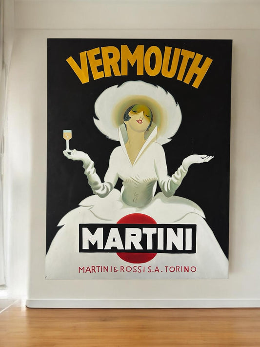 Manifesto del VERMOUTH MARTINI. Acrilico su canvas 97x126cm