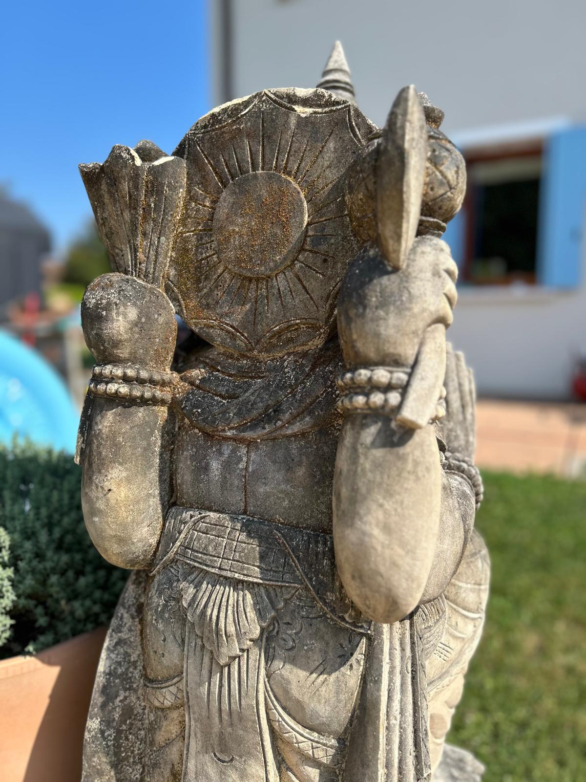 grande statua di GANESHA in pietra antico induismo balinese H 100 cm rif. C055