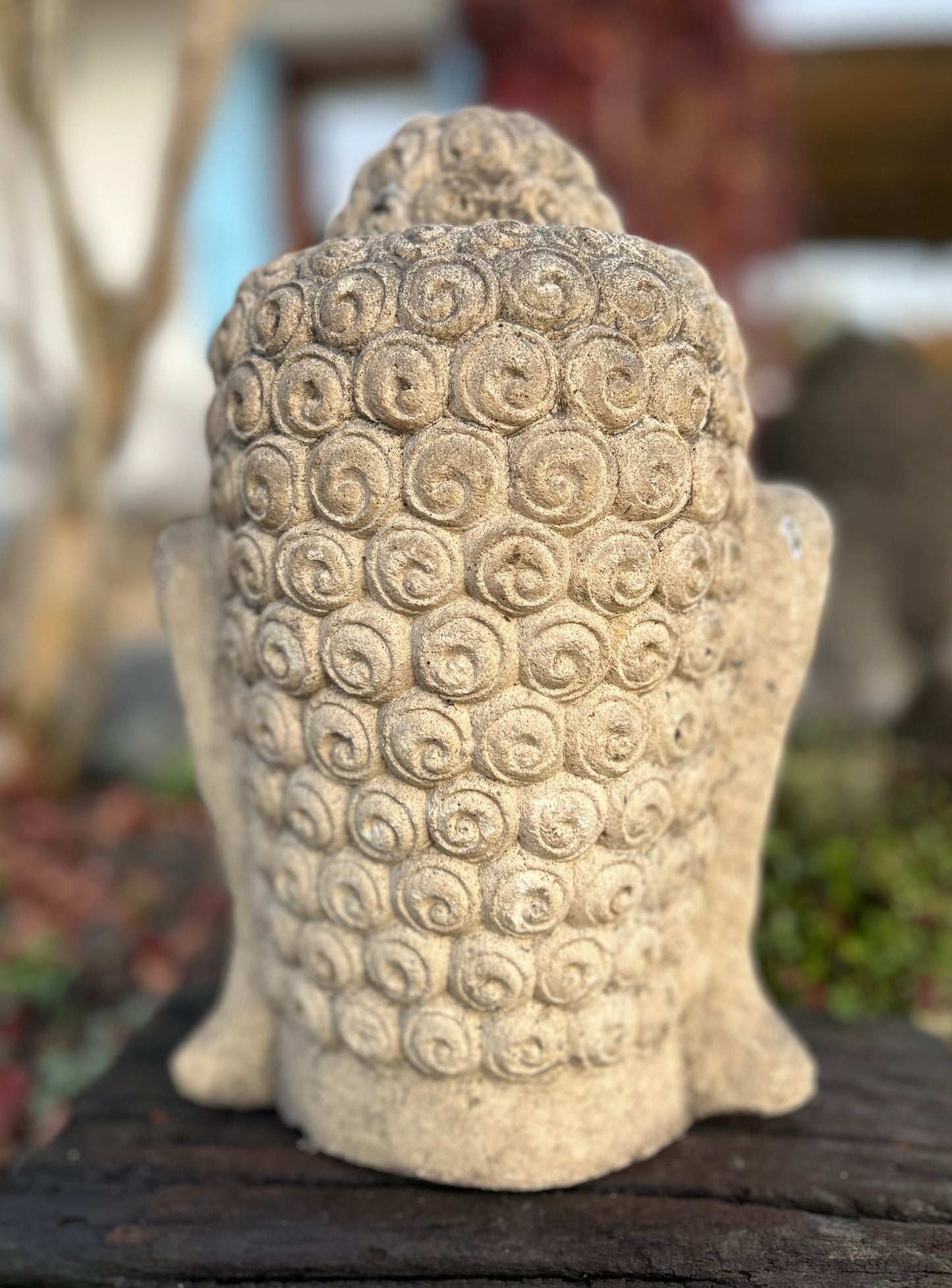 Testa di Buddha in pietra meditativo Altezza 31cm B07