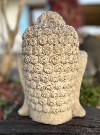 Testa di Buddha in pietra meditativo Altezza 31cm B07