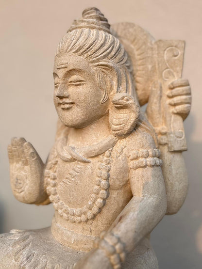 Statua da Giardino in Pietra induista– Dewi Siwa | Spiritualità e Arredo Zen H 47 cm C073