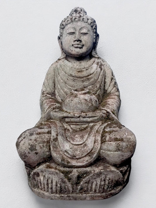 Buddha antico seduto con giara h42cm B01