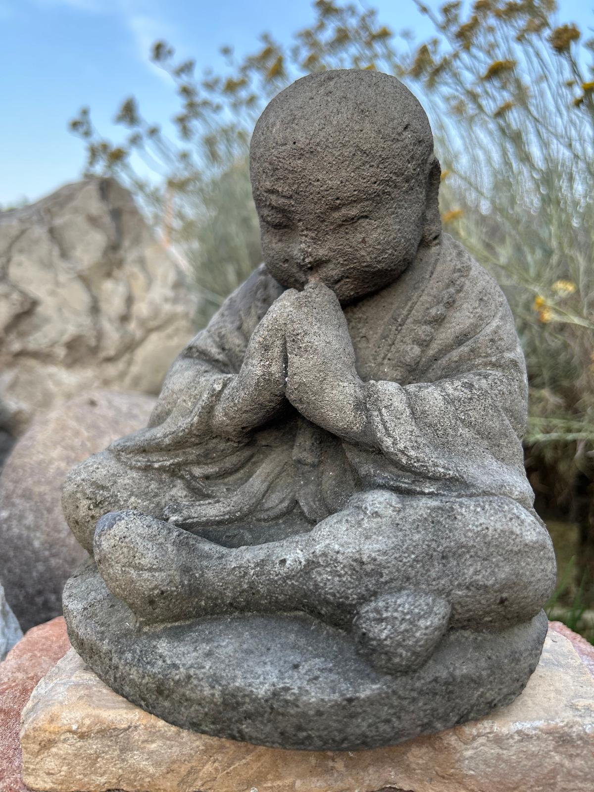 Statua Giardino Zen Shaolin – Scultura in Polvere di Pietra per Spazi Meditativi H 20cm C062