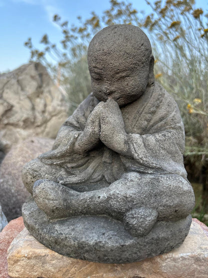 Statua Giardino Zen Shaolin – Scultura in Polvere di Pietra per Spazi Meditativi H 20cm C062