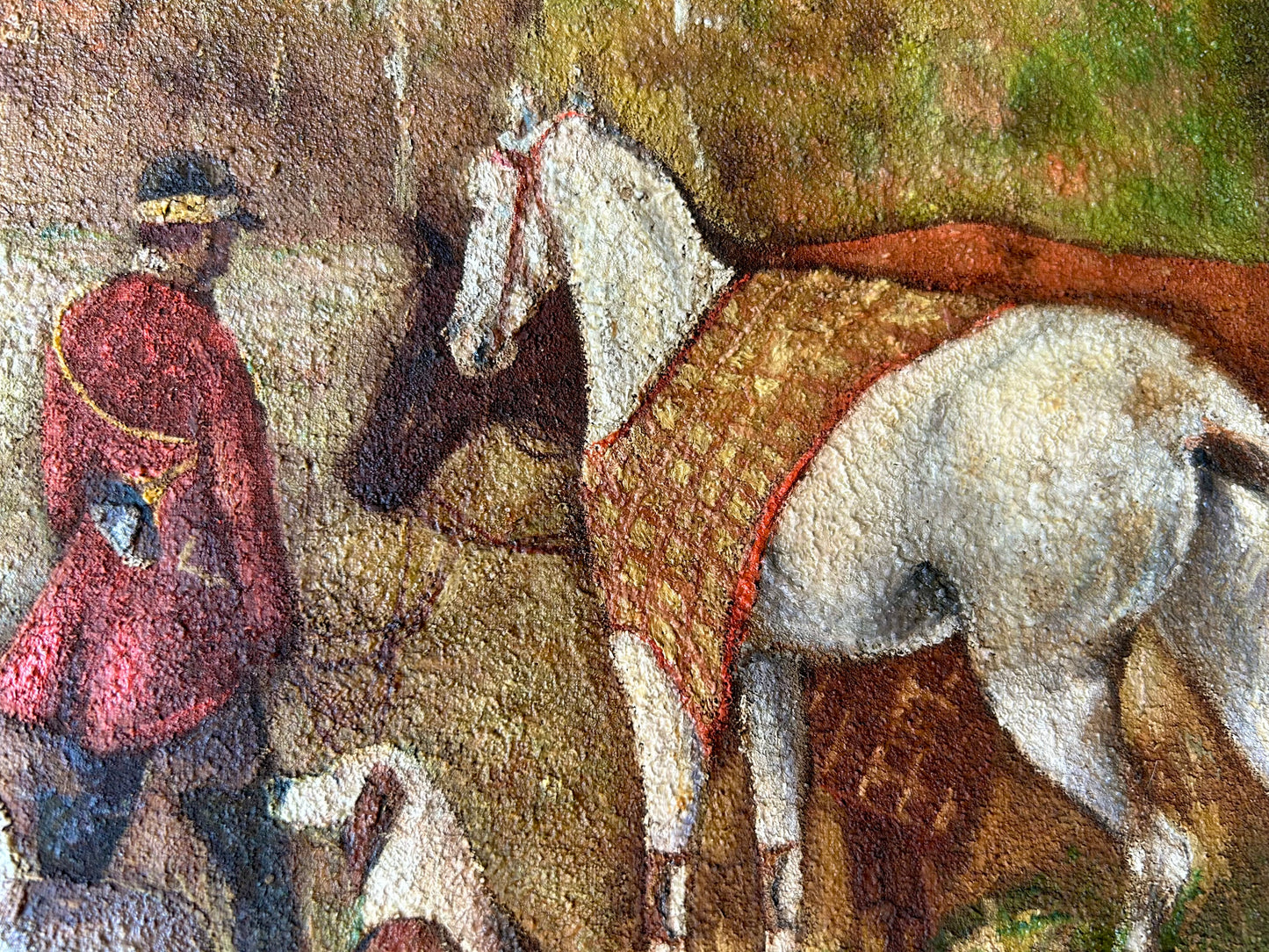 LA BATTUTA DI CACCIA olio su tela.origine Regno Unito 45x60cm