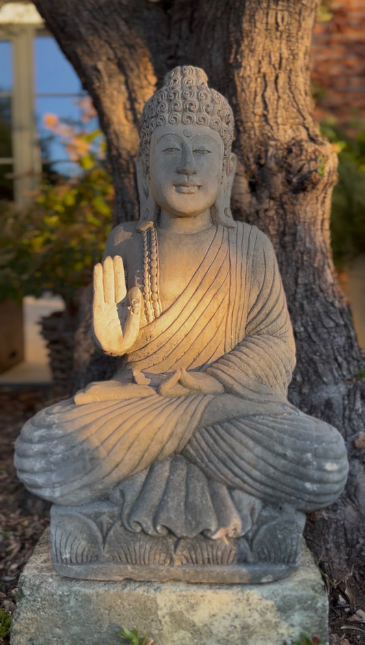 Statua Buddha Balinese in Pietra Naturale H65cm B19