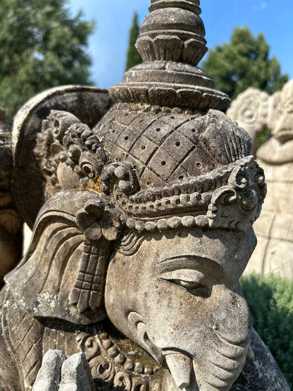 grande statua di GANESHA in pietra antico induismo balinese H 100 cm rif. C055