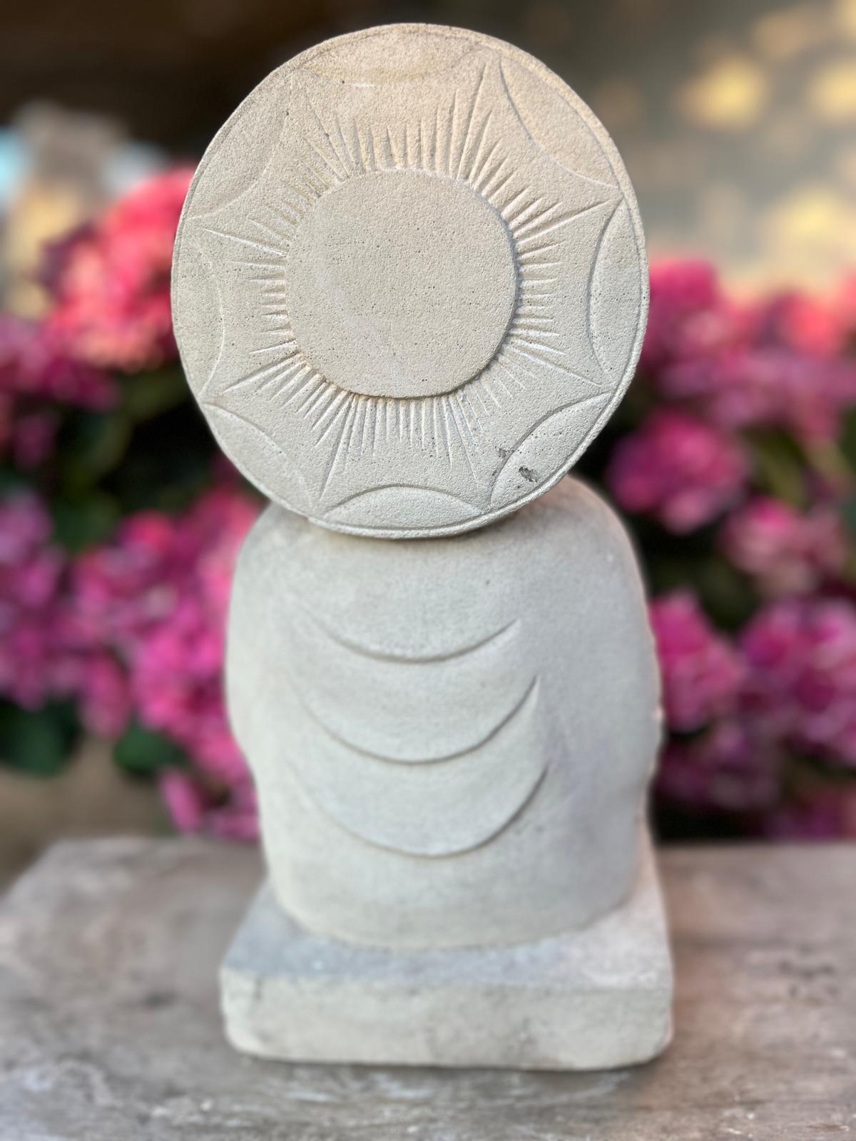 Statua Buddha seduto in Pietra Naturale H 34 cm Rif. C027