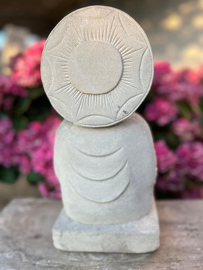 Statua Buddha seduto in Pietra Naturale H 34 cm Rif. C027