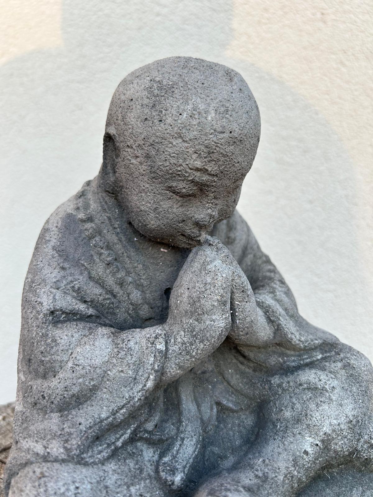 Statua Giardino Zen Shaolin – Scultura in Polvere di Pietra per Spazi Meditativi H 20cm C062
