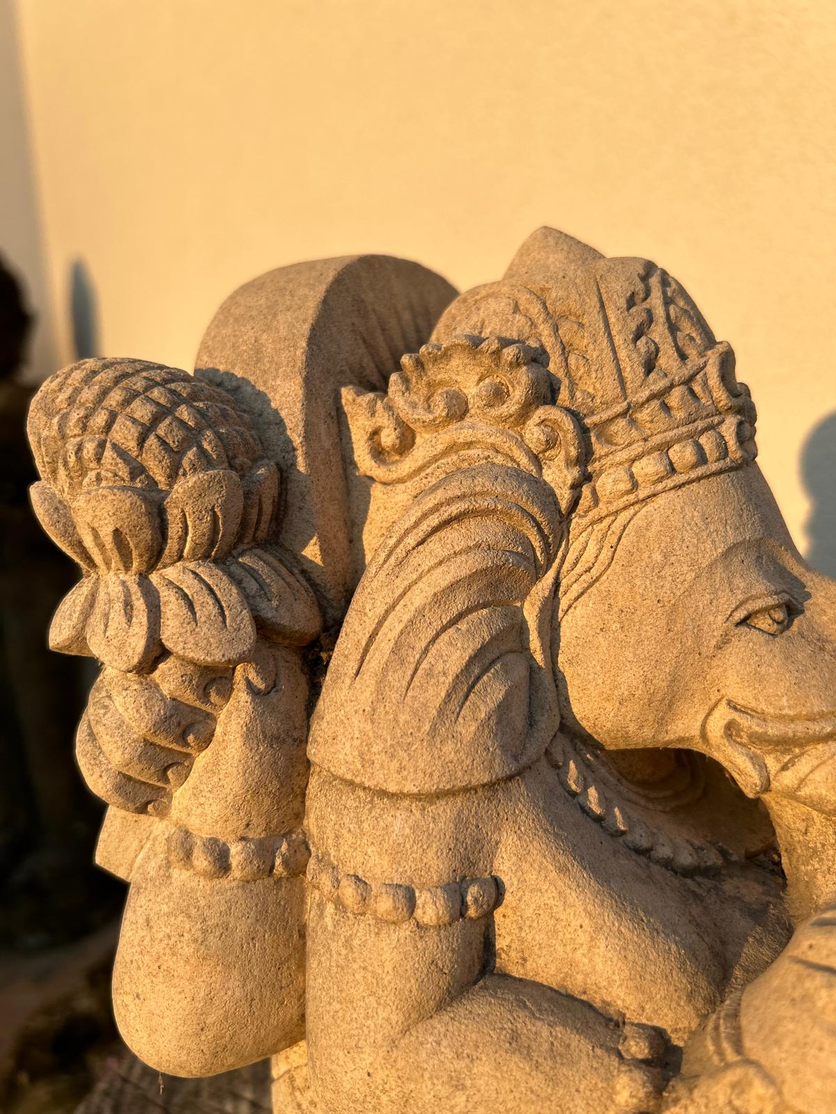 statuetta di GANESH in pietra induismo balinese H30cm rif. D004