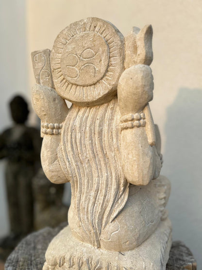 Statua da Giardino in Pietra induista– Dewi Siwa | Spiritualità e Arredo Zen H 47 cm C073
