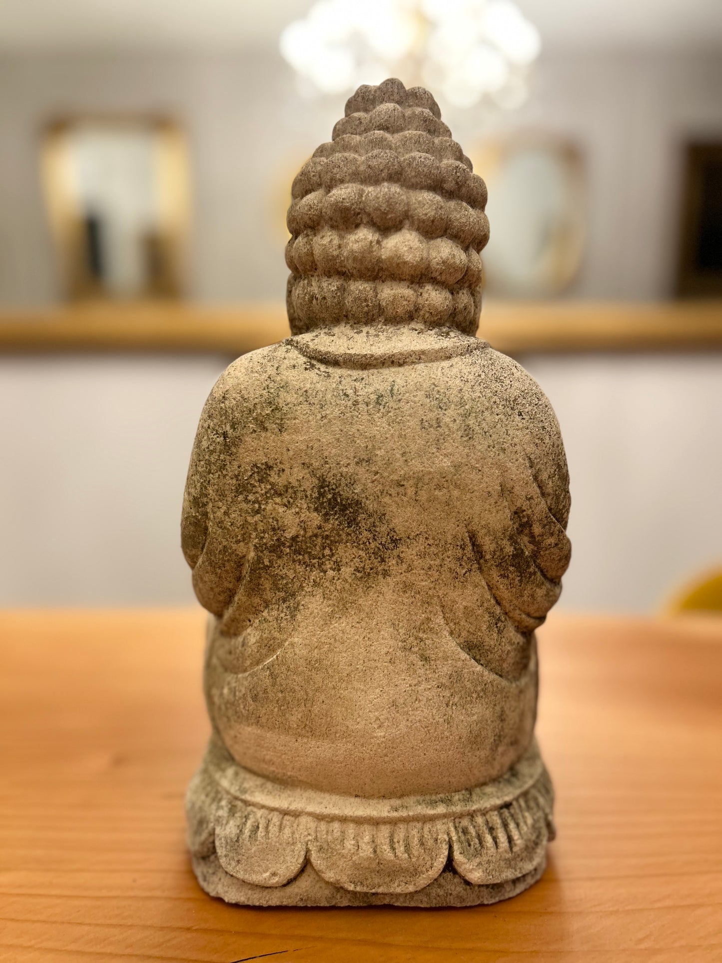 Statua Buddha Antica con Giara H31cm Rif. B48
