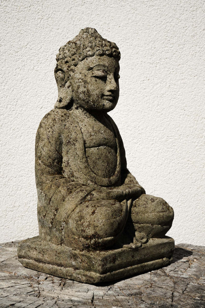 Statua Buddha seduto in Pietra Naturale H 28 cm Rif. C041