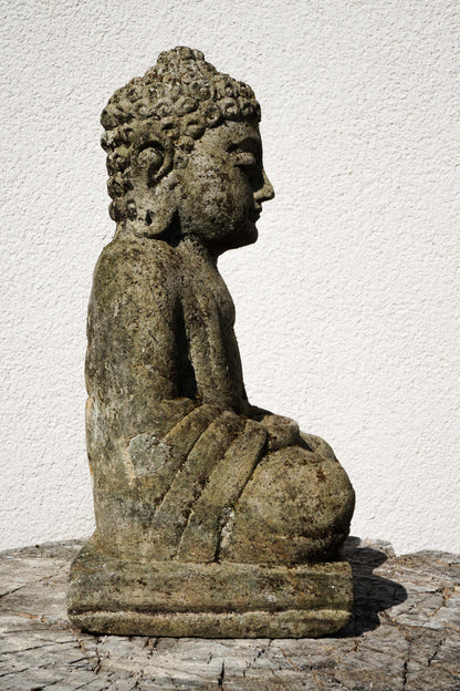 Statua Buddha seduto in Pietra Naturale H 28 cm Rif. C041