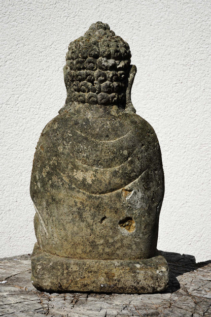 Statua Buddha seduto in Pietra Naturale H 28 cm Rif. C041