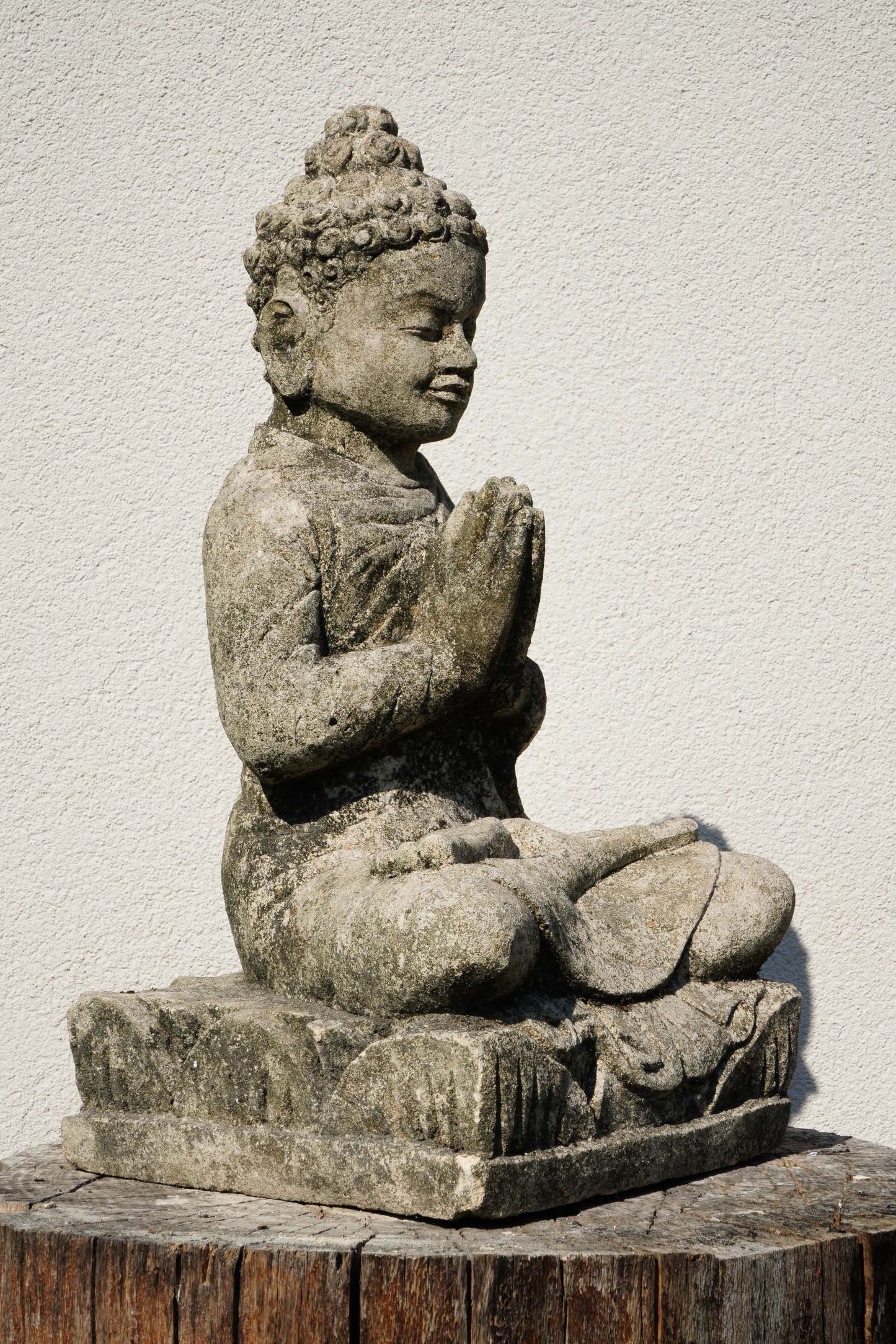 Statua Buddha Antico in Pietra Arenaria 45 cm – Scultura Balinese Originale Rif. C019