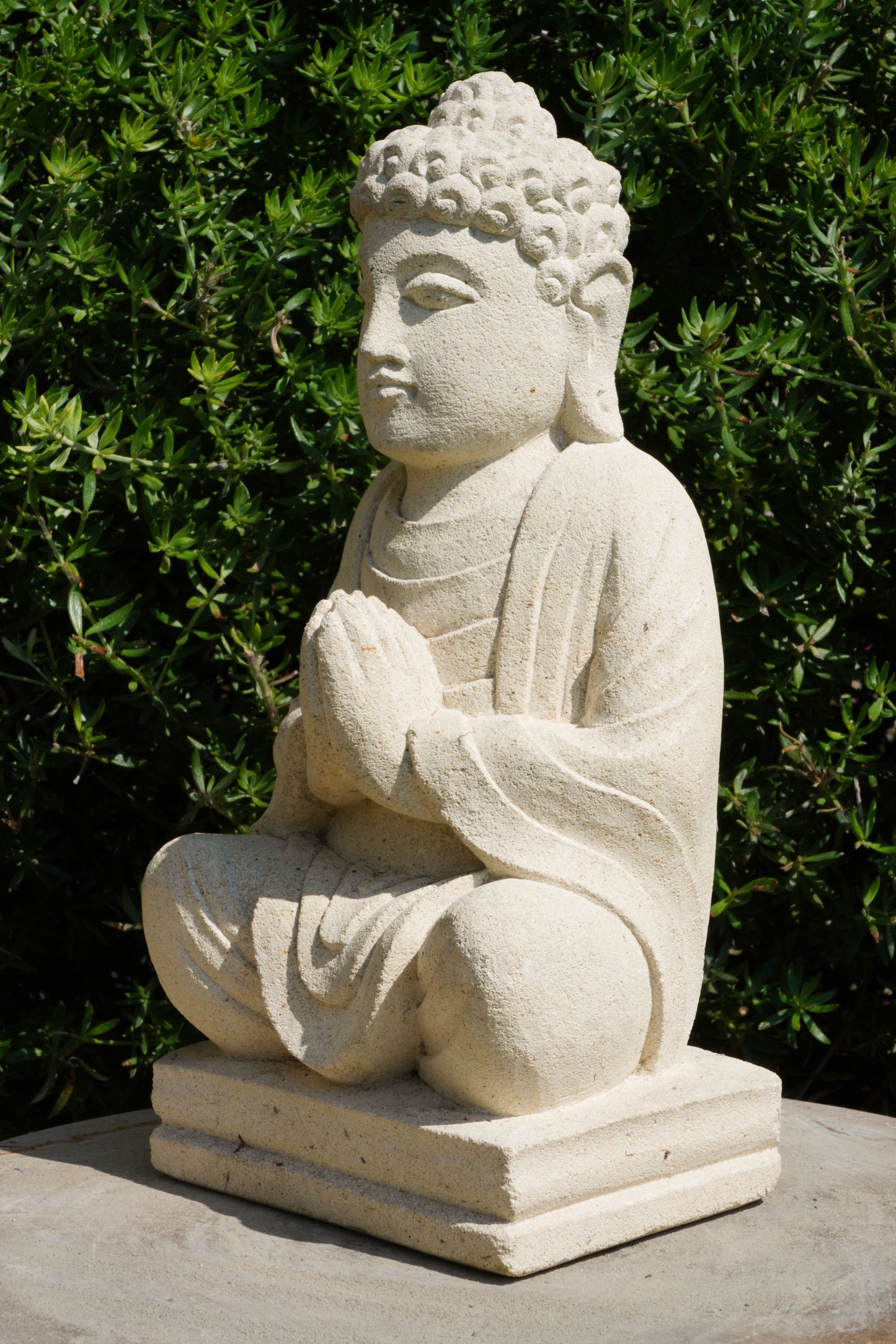 Statua Buddha Antico in Pietra Arenaria 20 cm – Scultura Balinese Originale Rif. C020