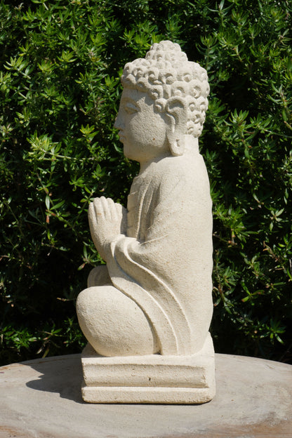 Statua Buddha Antico in Pietra Arenaria 20 cm – Scultura Balinese Originale Rif. C020