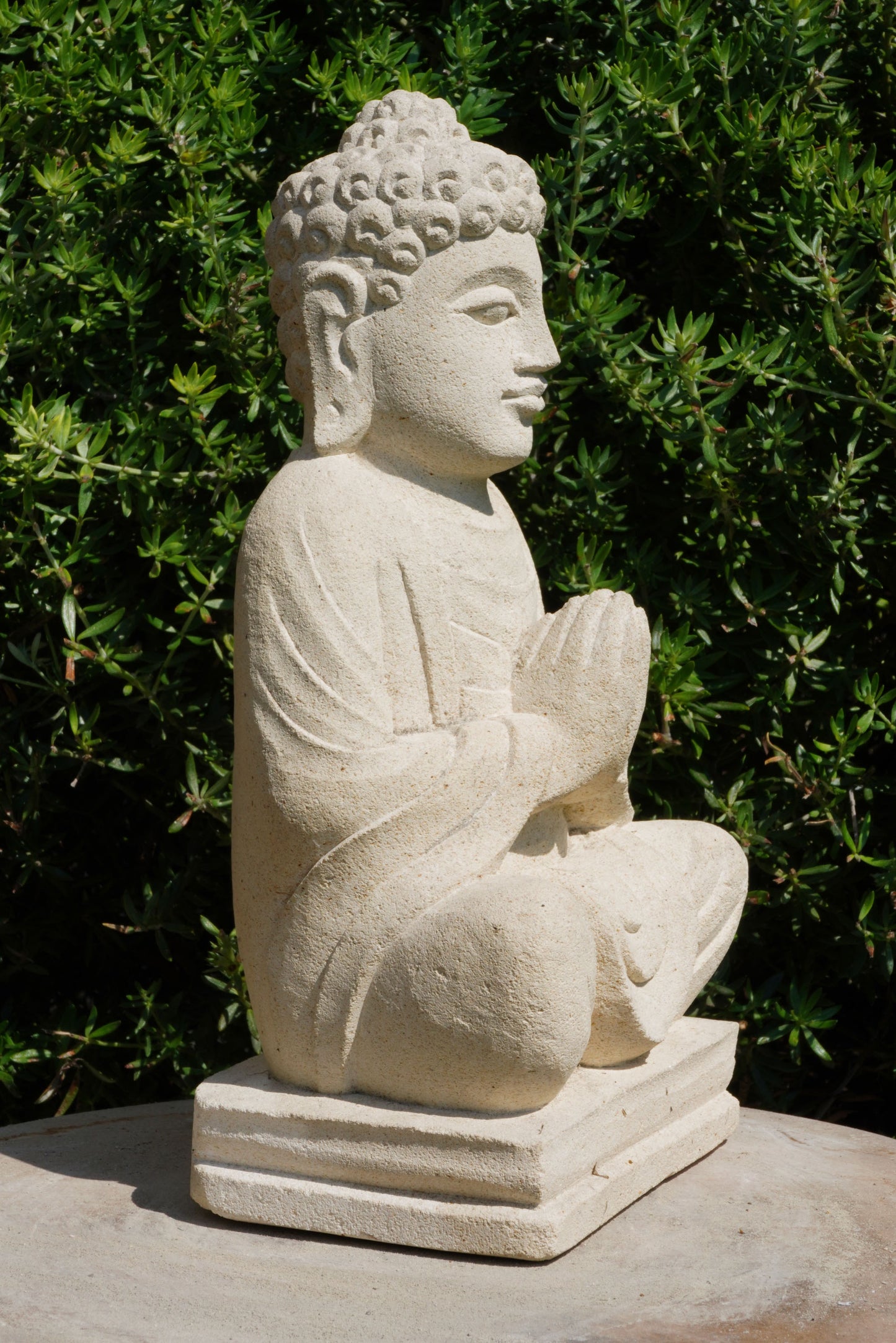 Statua Buddha Antico in Pietra Arenaria 20 cm – Scultura Balinese Originale Rif. C020