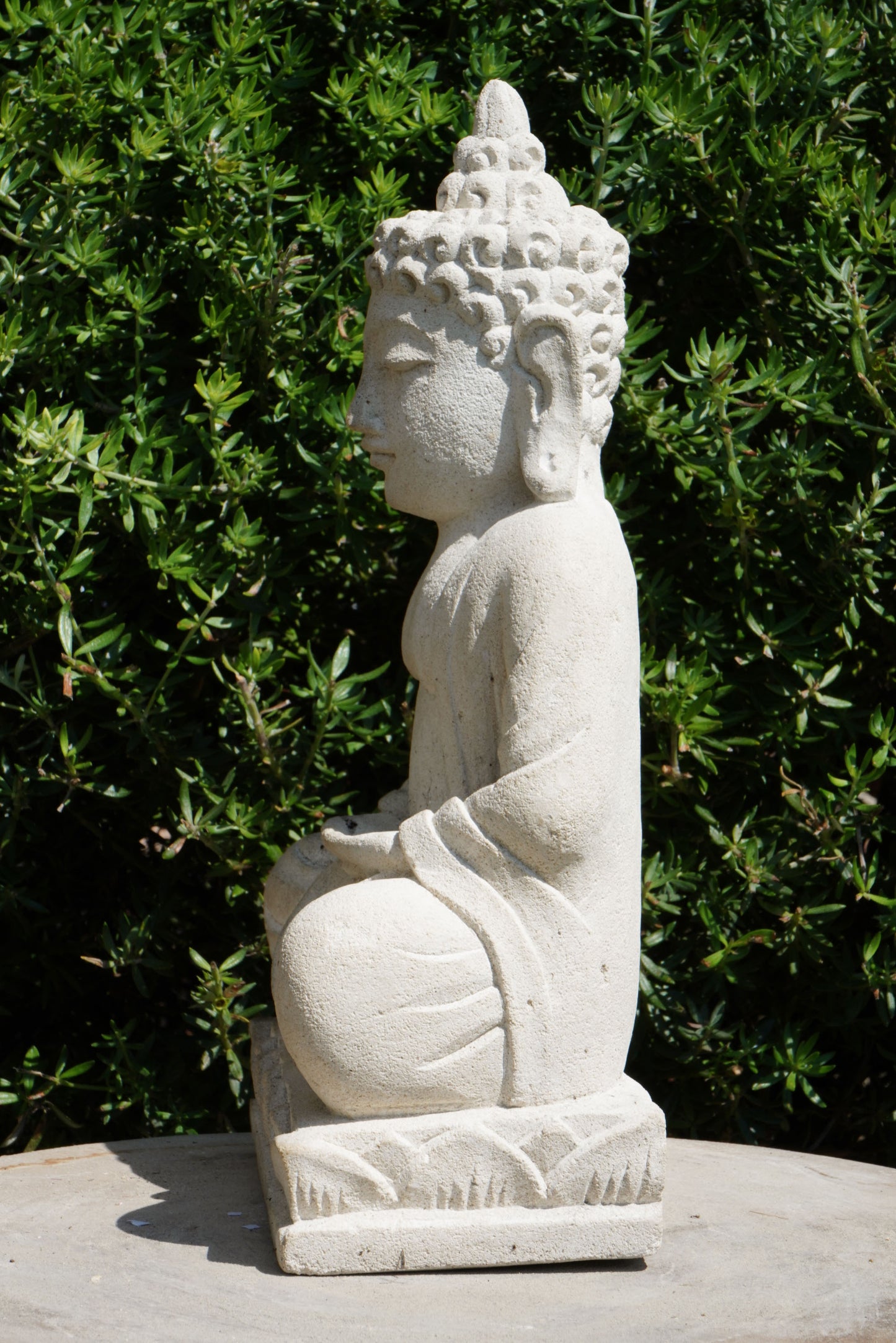 Statua Buddha seduto in Pietra Naturale H 27 cm Rif. C025