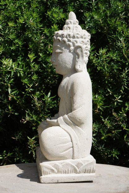 Statua Buddha seduto in Pietra Naturale H 27 cm Rif. C025