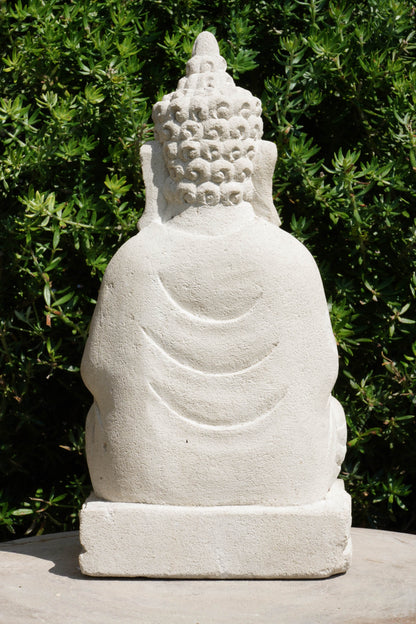 Statua Buddha seduto in Pietra Naturale H 27 cm Rif. C025