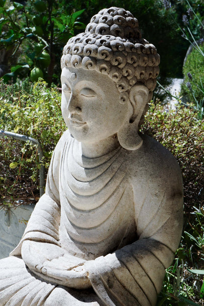 Statua Buddha ANTICO seduto in Pietra Naturale H 76 cm Rif. C031