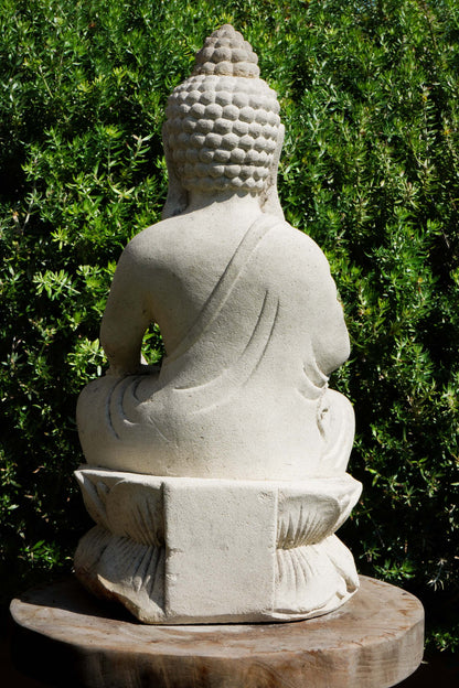 Statua Buddha seduto in Pietra Naturale H 45 cm Rif. C035