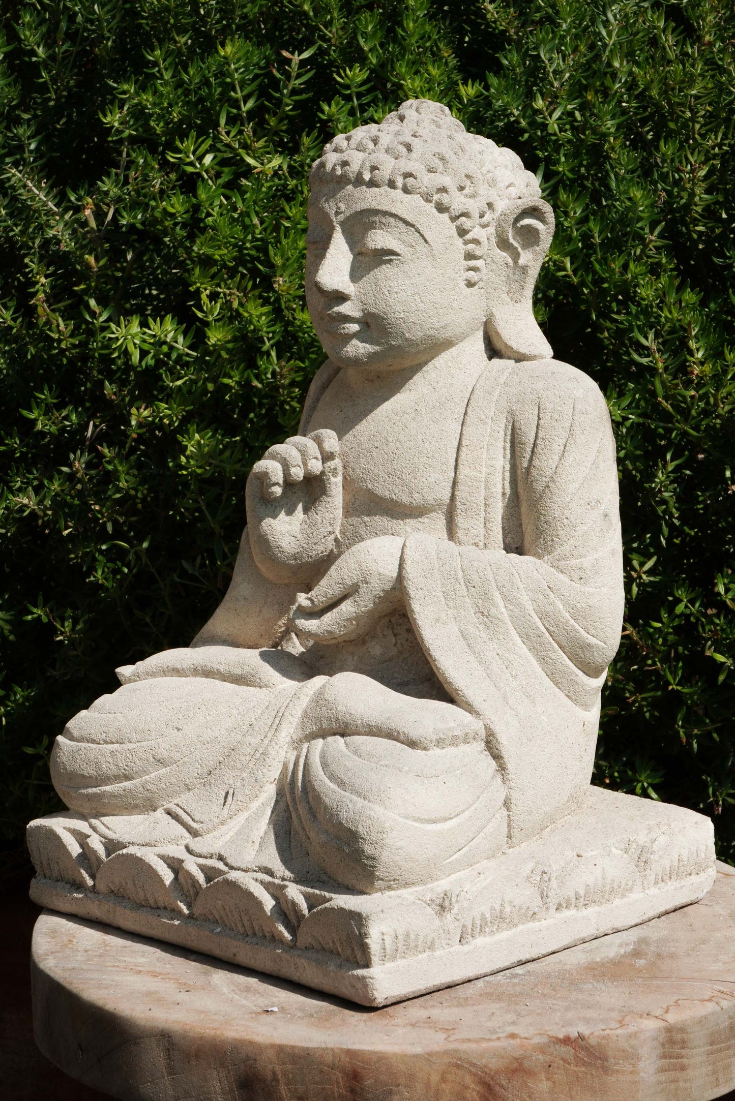 Statua Buddha Antico in Pietra Arenaria 36 cm – Scultura Balinese Originale Rif. C036