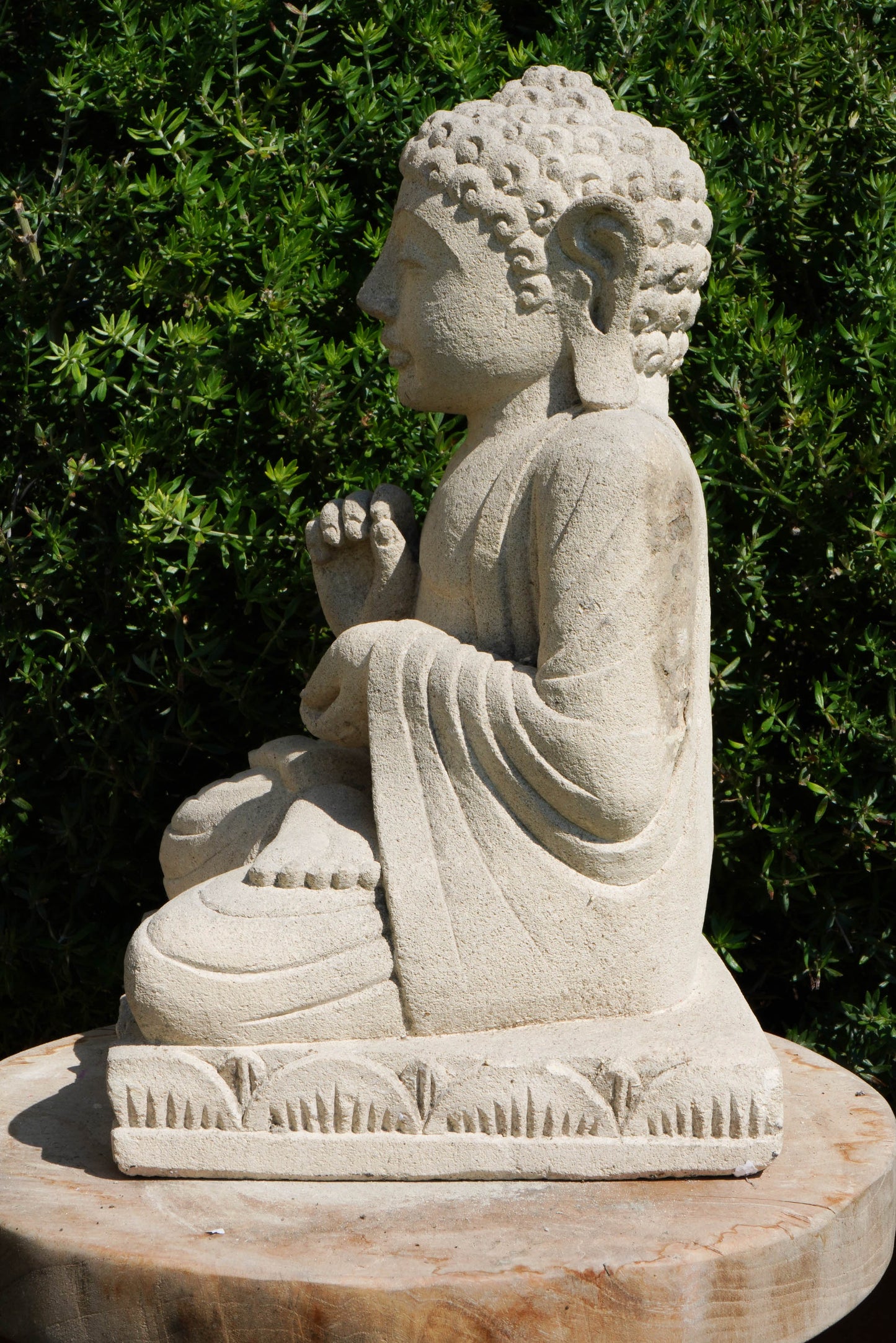 Statua Buddha Antico in Pietra Arenaria 36 cm – Scultura Balinese Originale Rif. C036