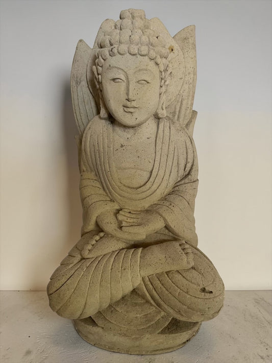 Statua Buddha seduto in Pietra Naturale H 30 cm Rif. C044