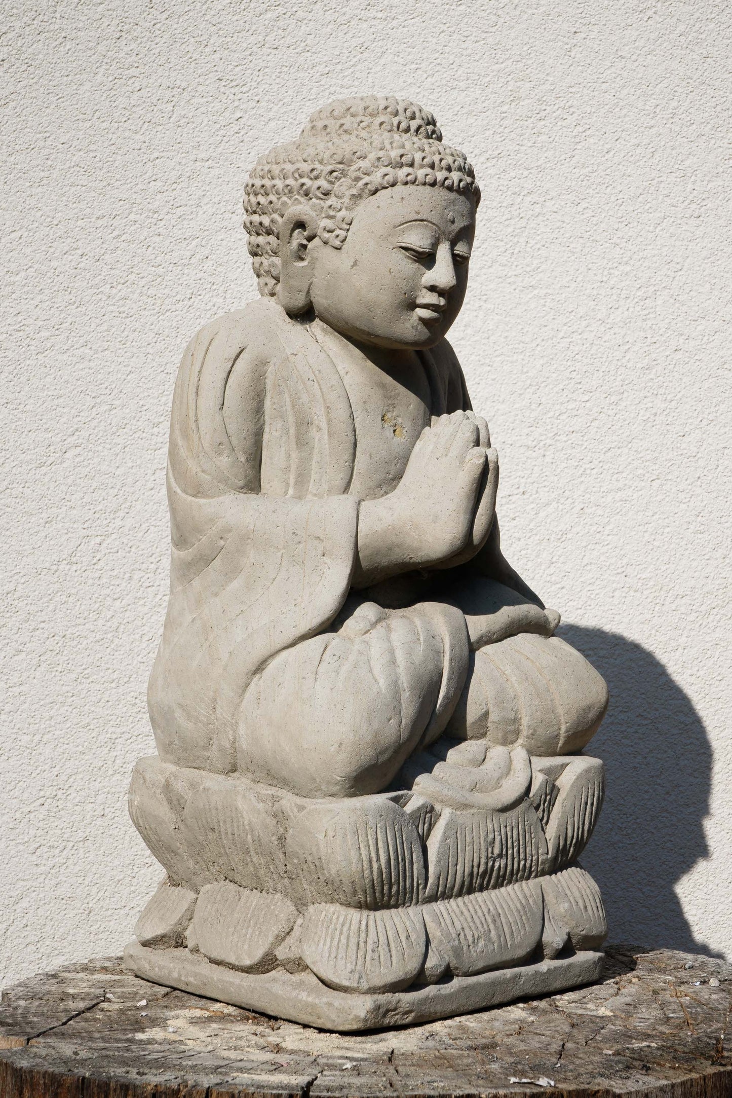 Statua Buddha Antico in Pietra Arenaria 42 cm – Scultura Balinese Originale Rif. C048