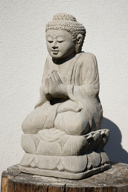 Statua Buddha Antico in Pietra Arenaria 42 cm – Scultura Balinese Originale Rif. C048