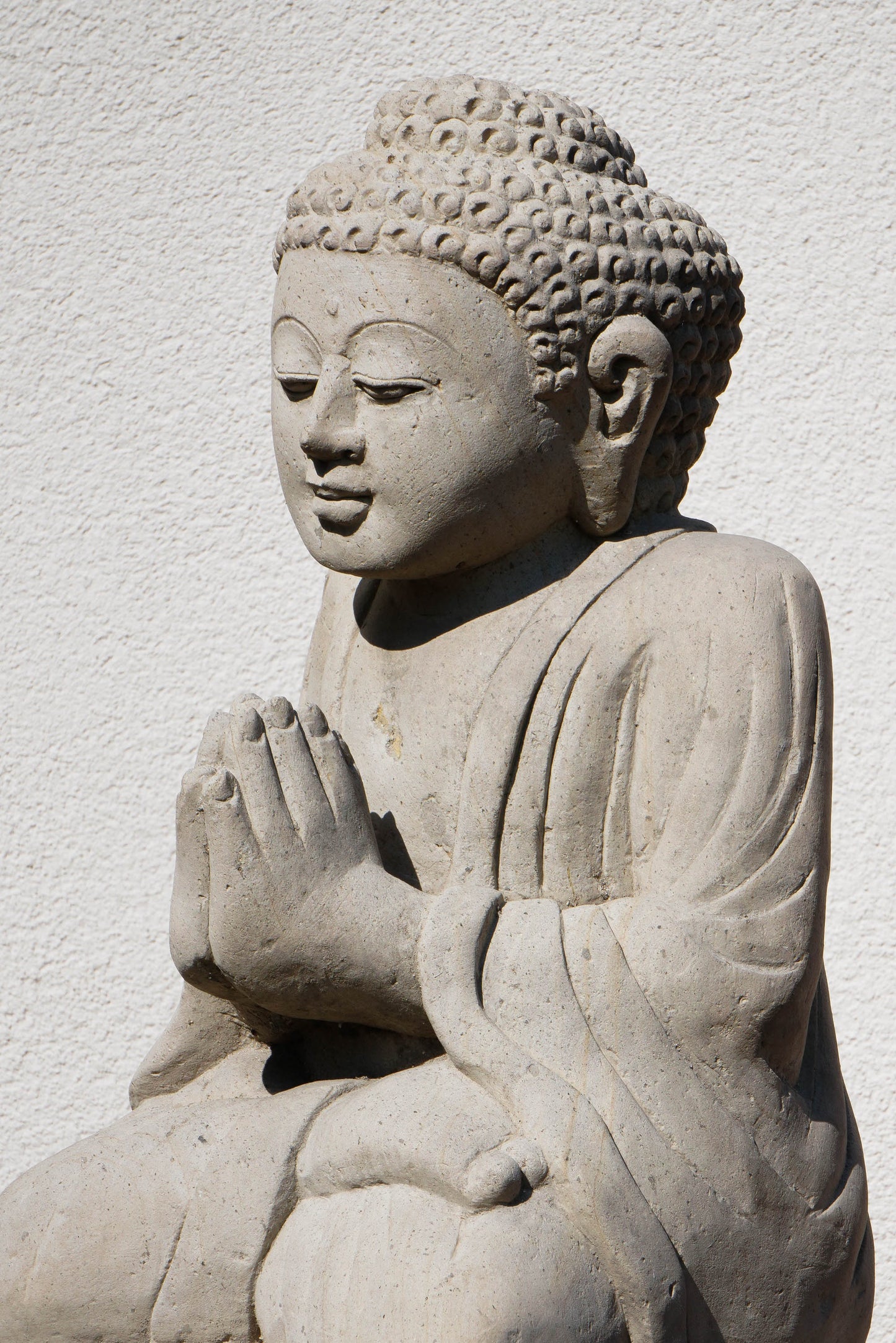 Statua Buddha Antico in Pietra Arenaria 42 cm – Scultura Balinese Originale Rif. C048
